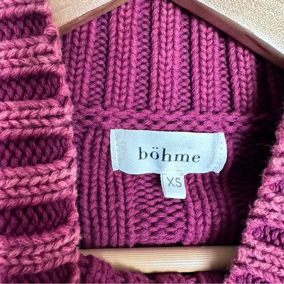 Bohme OLYMPE CABLE-KNIT SWEATER IN MAGENTA size XS - Picture 7 of 10